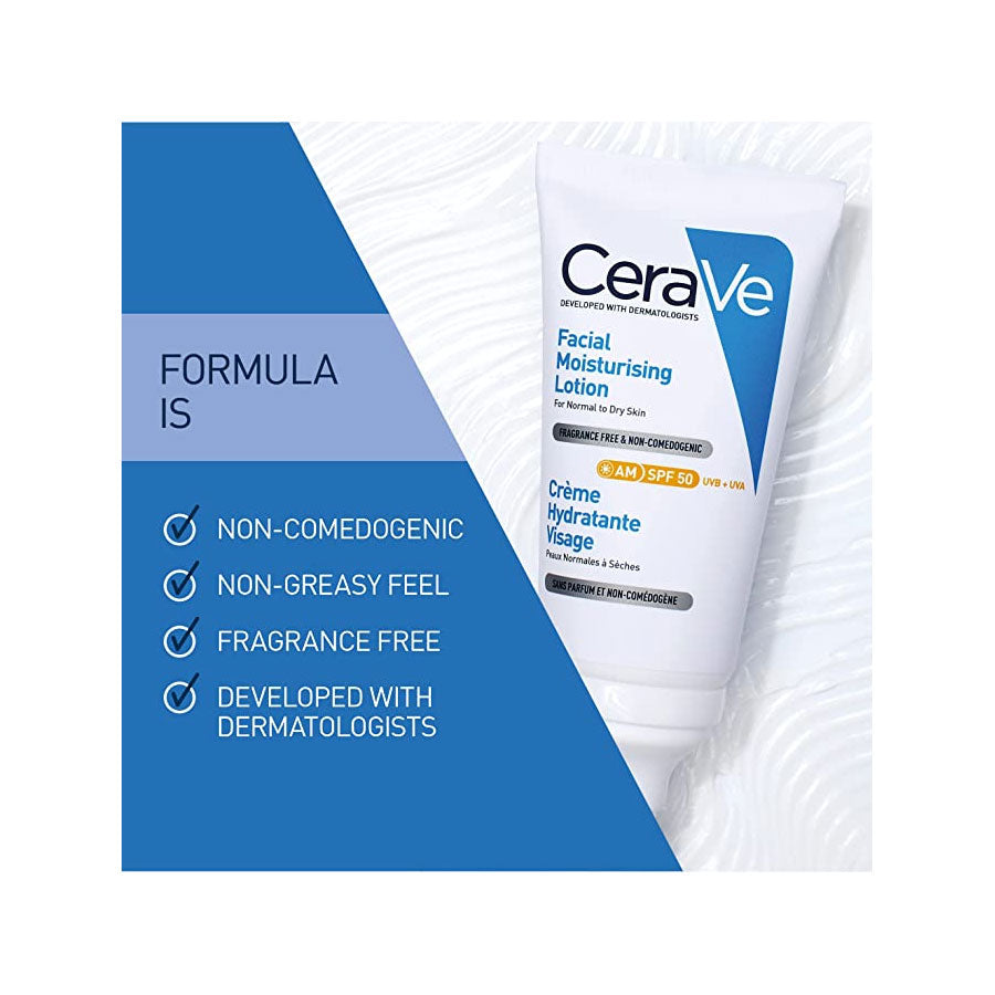 CeraVe AM Facial Moisturizing Lotion with SPF 50