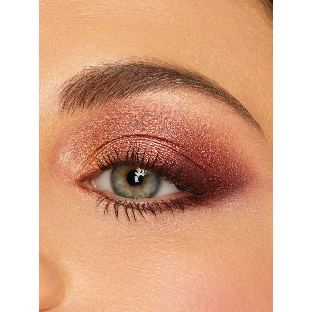 Close-up of a person's eye with smoky eye makeup