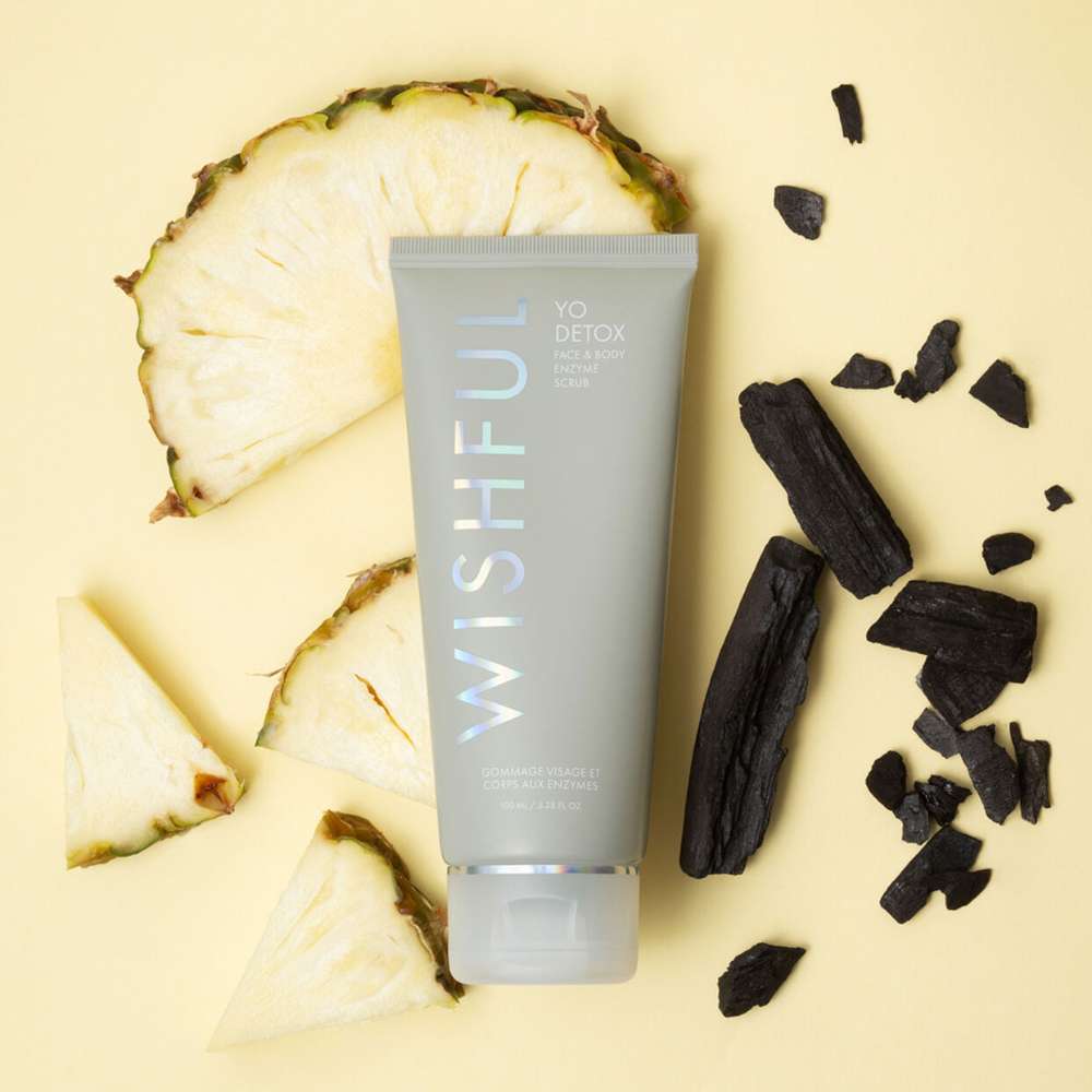 WISHFUL Yo Detox Charcoal Face & Body Enzyme Scrub