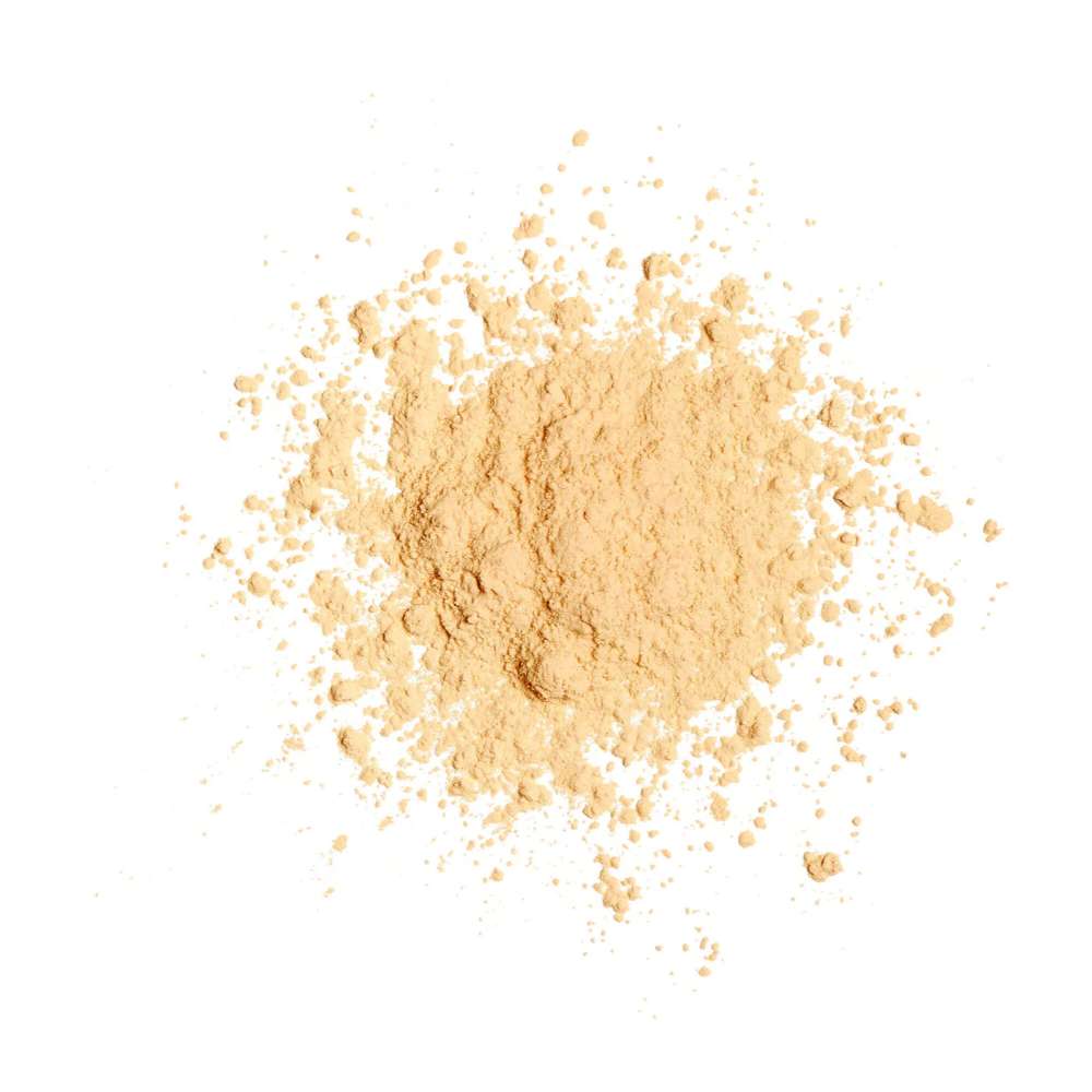 Beige powder on a white background