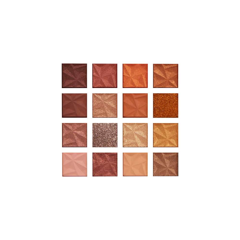 Grid of square color swatches in various shades of brown and orange on a white background