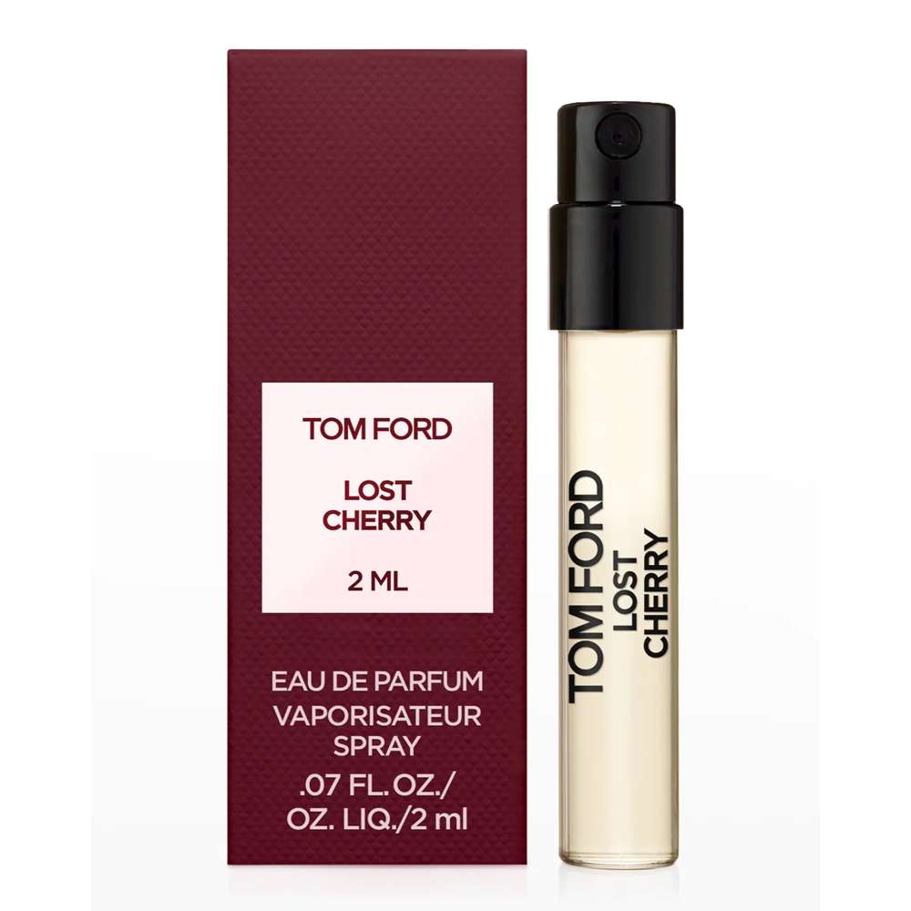 Tom Ford Lost Cherry perfume bottle and packaging on a white background