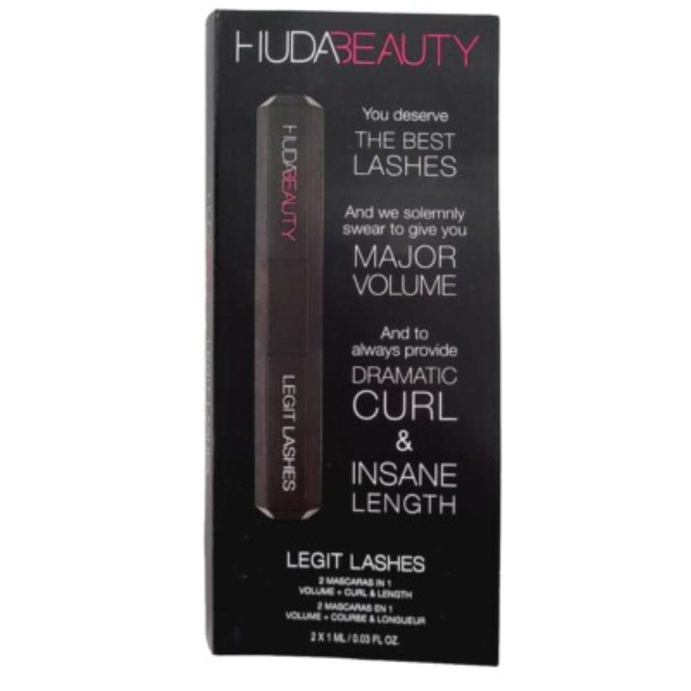 Huda Beauty LEGIT LASHES Double-Ended Volumizing and Lengthening Mascara