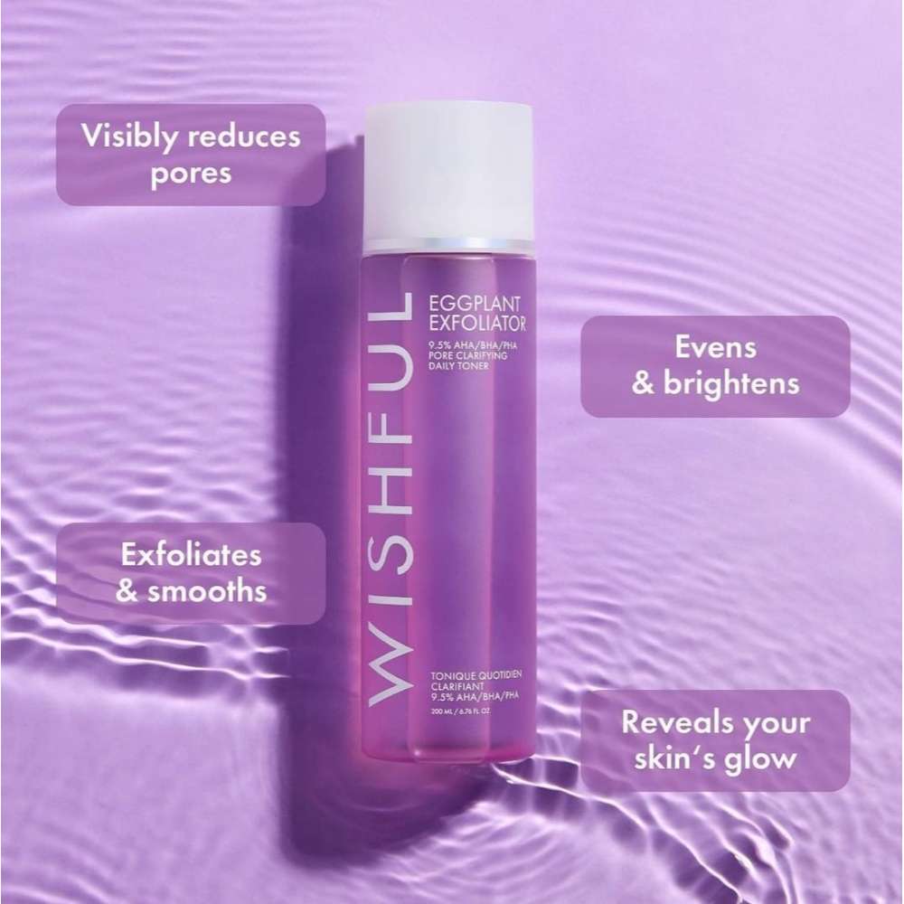 WISHFUL Eggplant Exfoliator Pore Clarifying Daily Toner