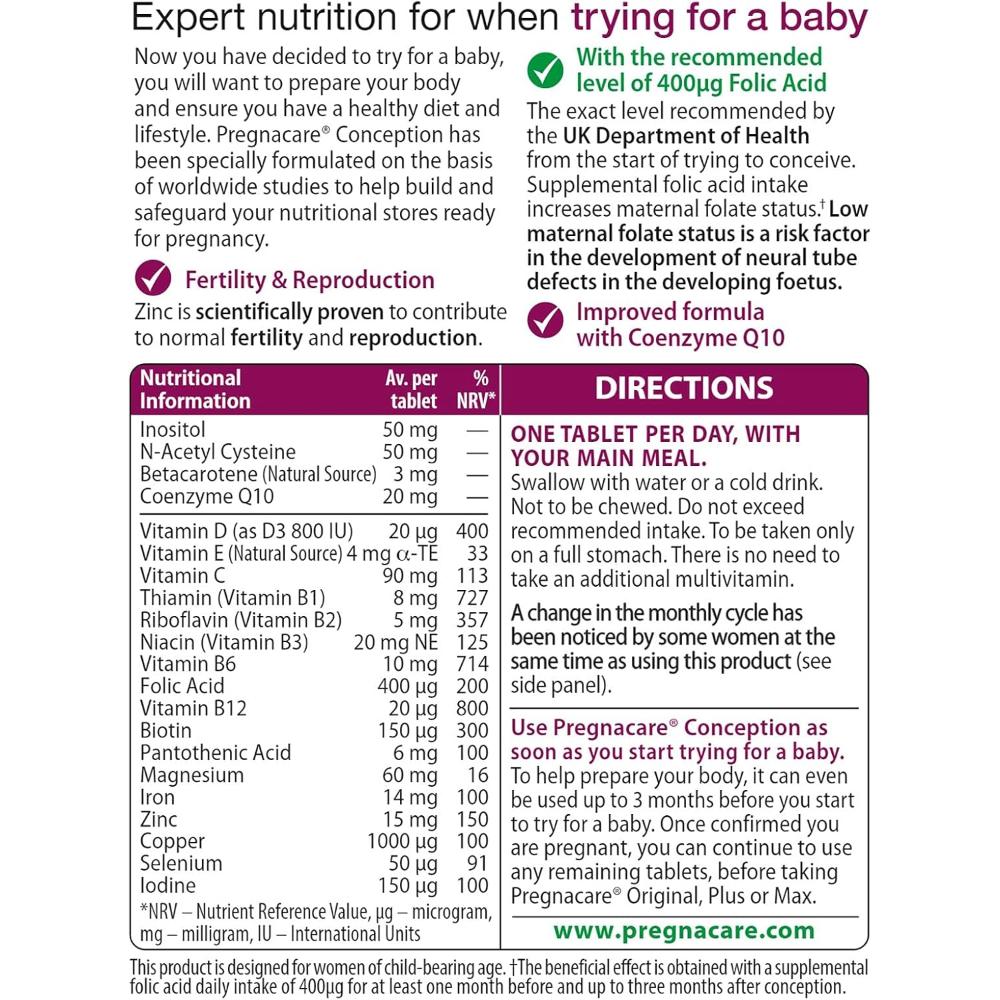 Vitabiotics Pregnacare Conception