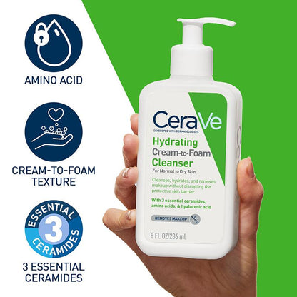 CeraVe Hydrating Cream-to-Foam Cleanser
