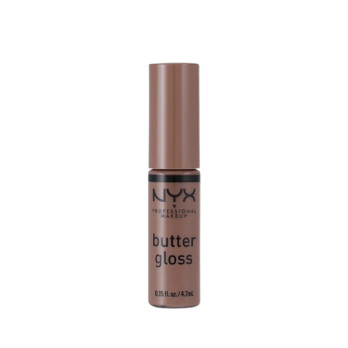NYX Butter Gloss lip gloss in a brown shade on a white background