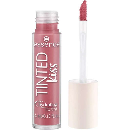 Essence Tinted Kiss lip tint with applicator on a white background