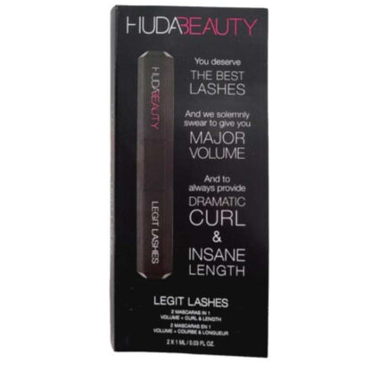 Huda Beauty LEGIT LASHES Double-Ended Volumizing and Lengthening Mascara
